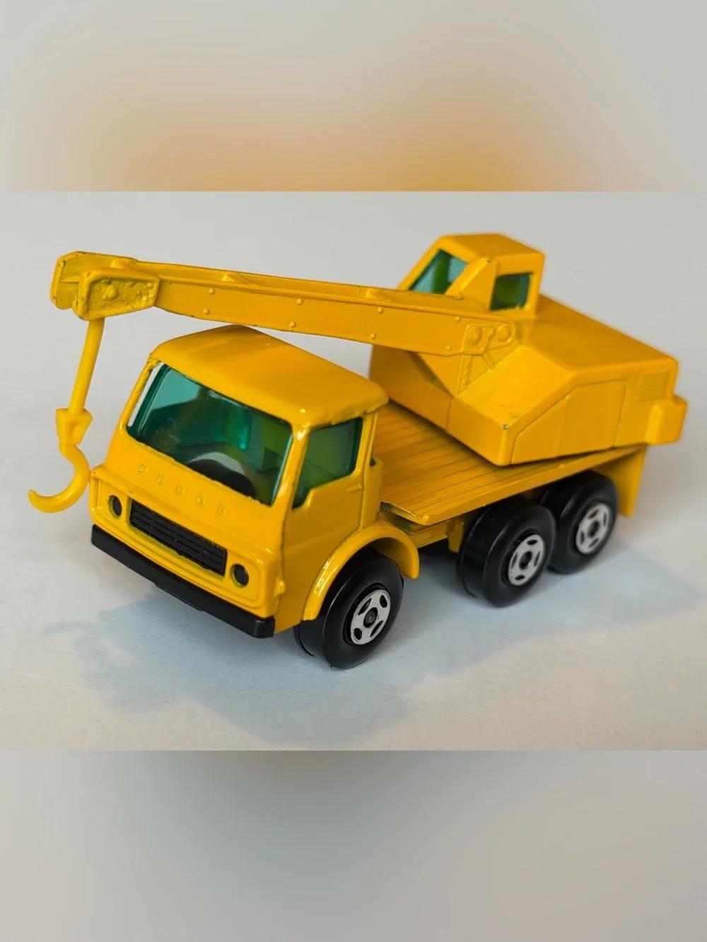 Vintage Matchbox Superfast No 63 Dodge Crane Truck Yellow Lesney England